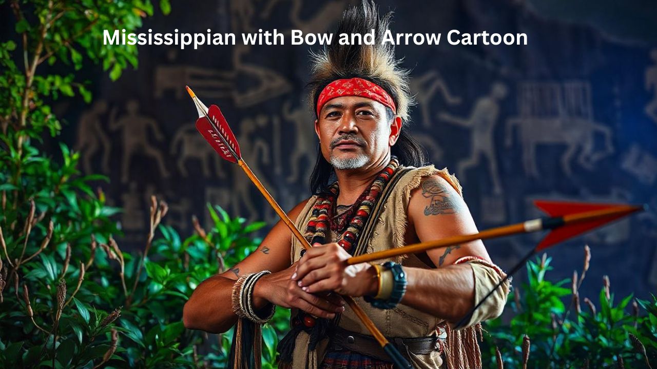 Mississippian with Bow and Arrow Cartoon