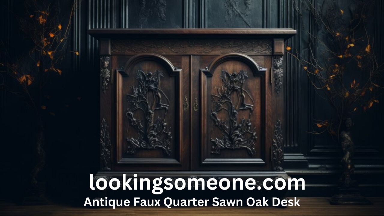 Antique Faux Quarter Sawn Oak Desk